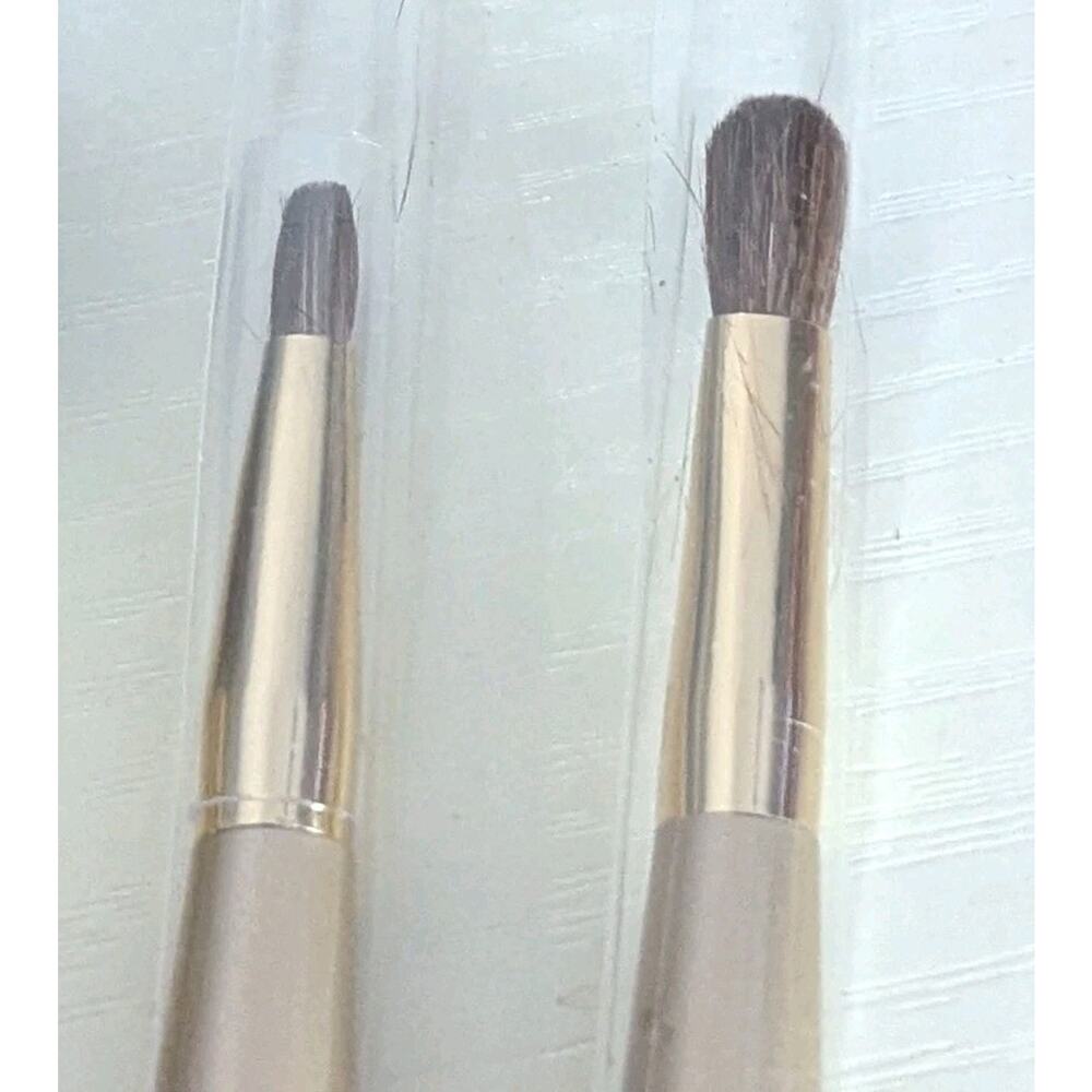 Estee Lauder Champagne Gold 4 Piece Makeup Brush Set Full Size Blush Eye Lip - Picture 5 of 6